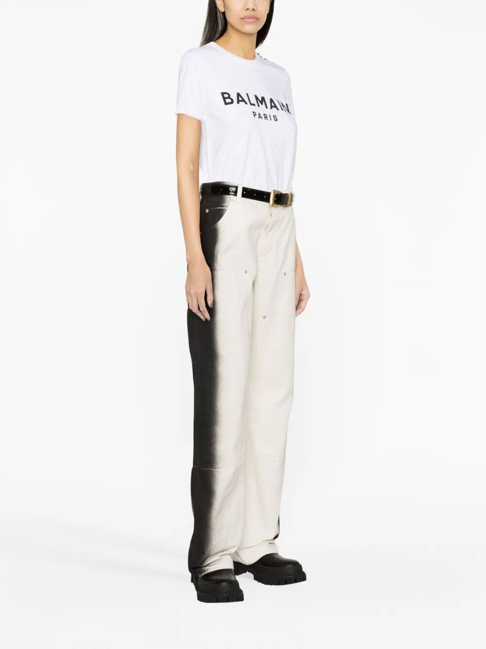 Balmain 3 BUTTONS BALMAIN PRINTED T-SHIRT Size L / US 10 / IT 46 - 6 Thumbnail