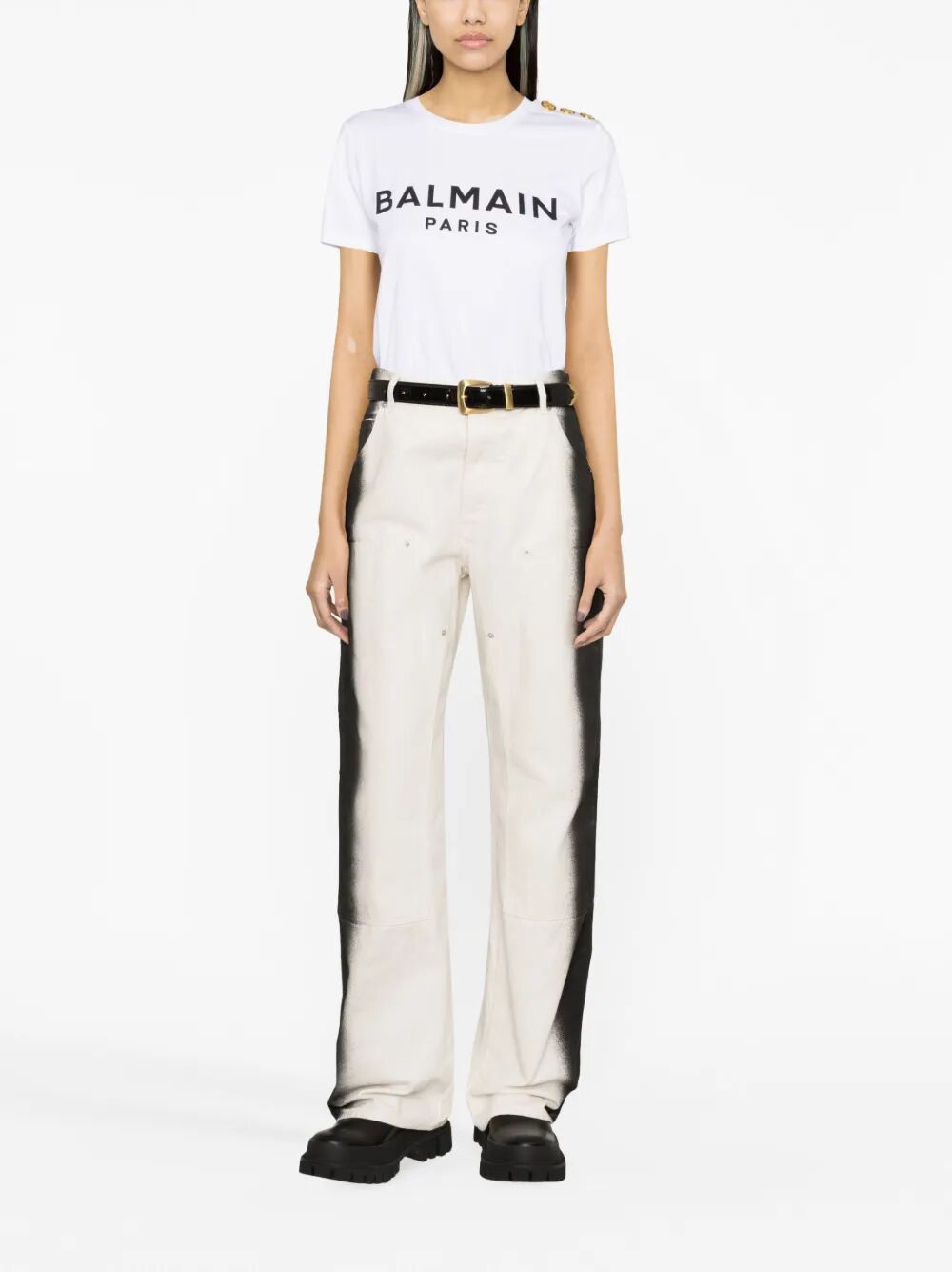 Balmain 3 BUTTONS BALMAIN PRINTED T-SHIRT Size S / US 4 / IT 40 - 7 Thumbnail