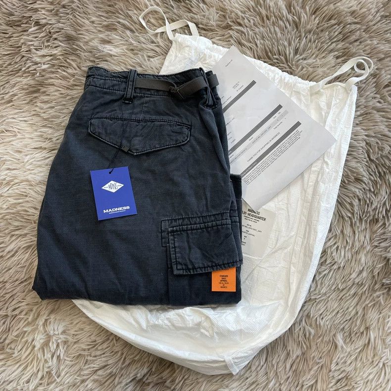 Madness New Madness Military Grey Cargo Shorts Size US 32 / EU 48 - 6 Thumbnail