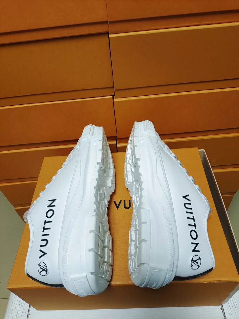 Louis Vuitton Louis Vuitton White Leather Lace-Up Sneakers Size US 8 / EU 41 - 6 Thumbnail