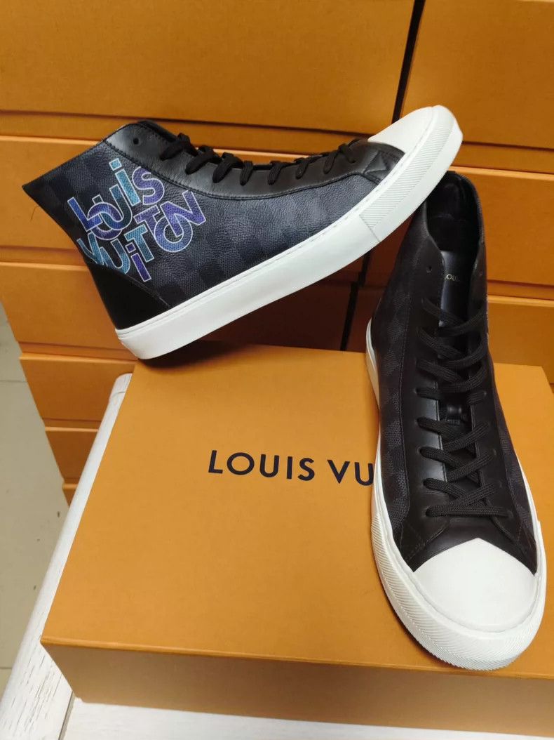 Louis Vuitton Louis Vuitton Checkered Logo High-Top Sneakers Size US 9 / EU 42 - 4 Thumbnail