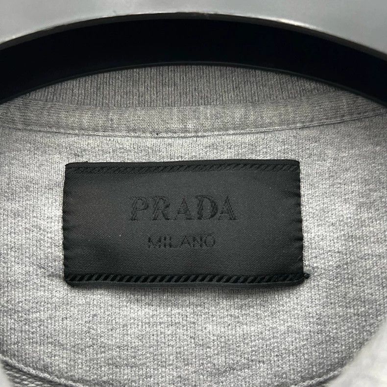 Prada Prada Gray Logo Polo Sweatshirt Size S Size US S / EU 44-46 / 1 - 5 Thumbnail