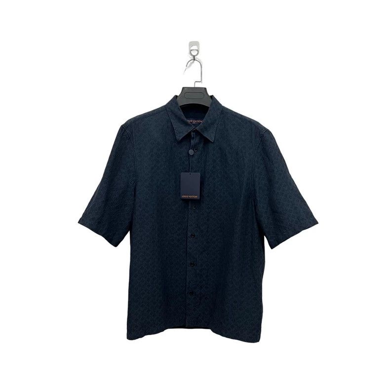 Louis Vuitton Louis Vuitton Navy Short Sleeve Shirt M Size US M / EU 48-50 / 2 - 2 Thumbnail