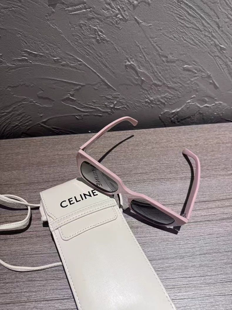 Celine Celine Pink Framed Letter Logo Sunglasses Size ONE SIZE - 3 Thumbnail