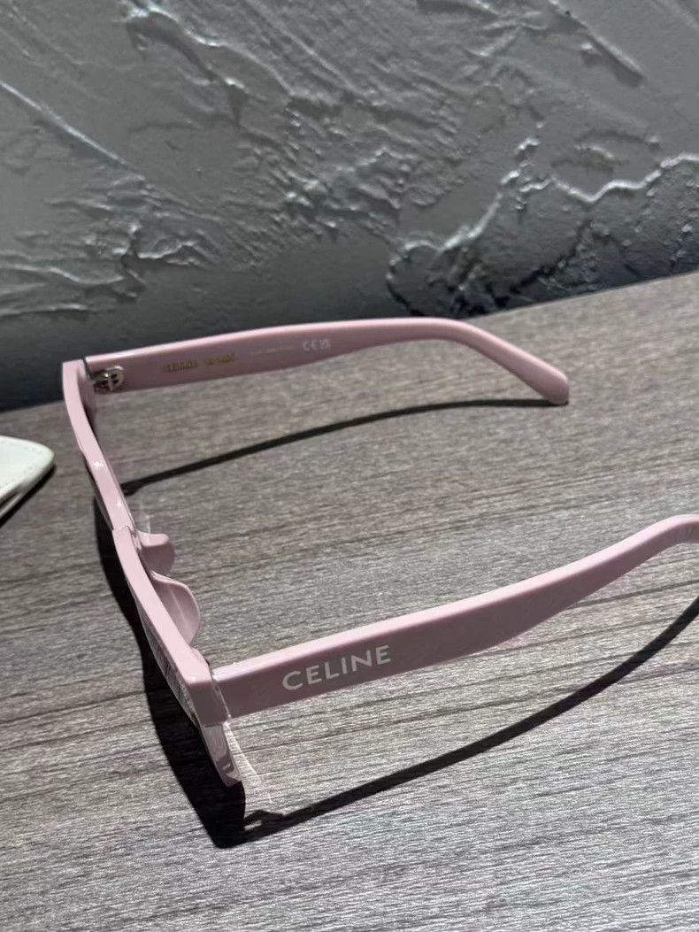 Celine Celine Pink Framed Letter Logo Sunglasses Size ONE SIZE - 4 Thumbnail