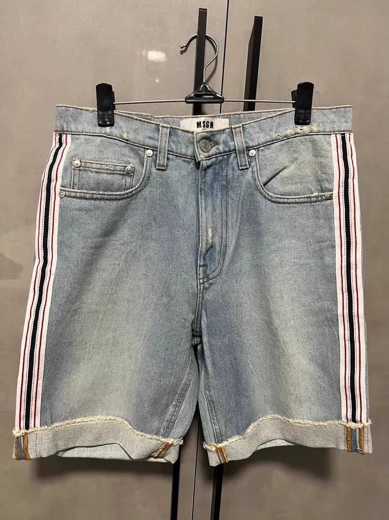 MSGM Men's Casual Distressed Denim Shorts Size US 38 / EU 54 - 3 Thumbnail