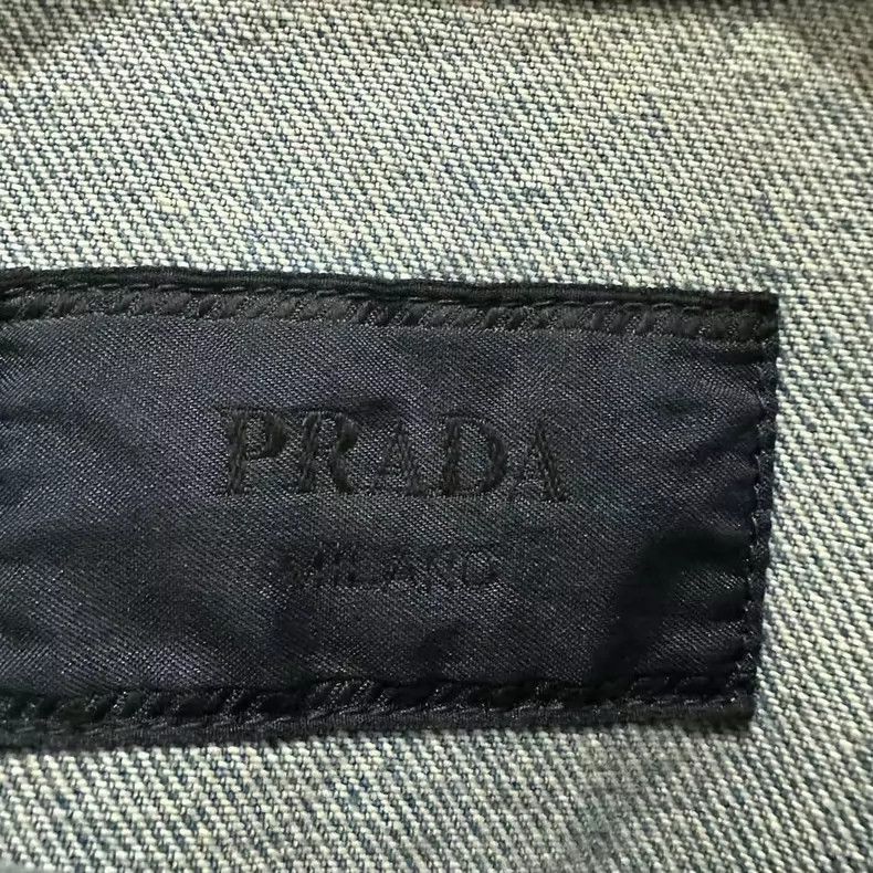 Prada Prada Light Wash Distressed Denim Jacket Size US L / EU 52-54 / 3 - 3 Thumbnail