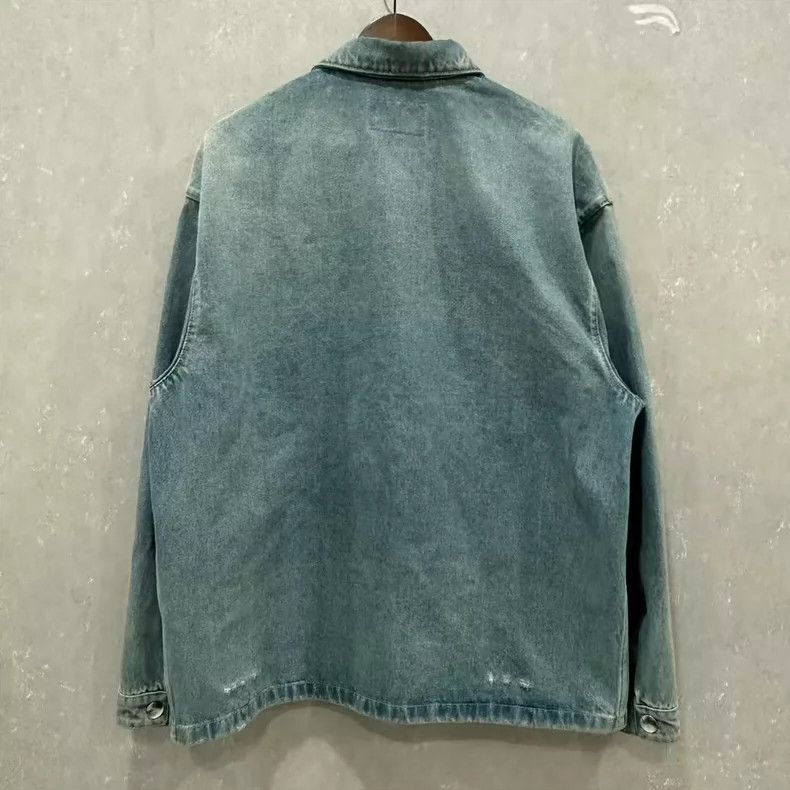 Prada Prada Light Wash Distressed Denim Jacket Size US L / EU 52-54 / 3 - 2 Thumbnail