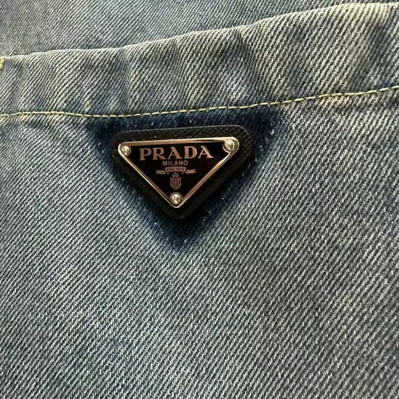 Prada Prada Light Wash Distressed Denim Jacket Size US L / EU 52-54 / 3 - 4 Thumbnail