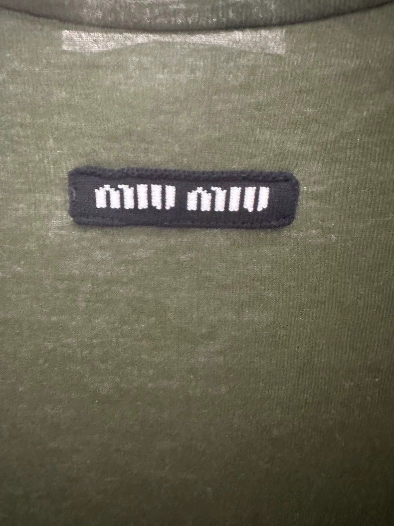 Miu Miu MiuMiu Green Long Sleeve Logo Top Size US S / EU 44-46 / 1 - 2 Thumbnail