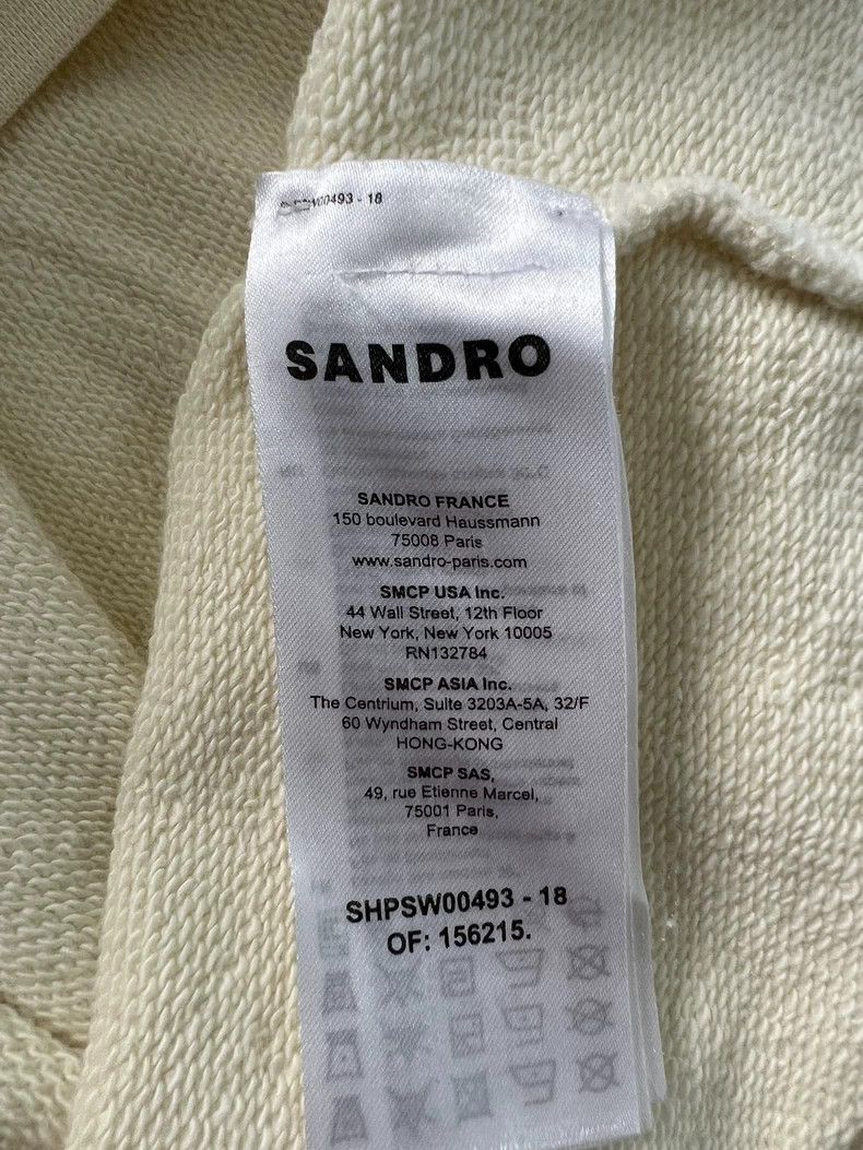 Sandro Sandro Men’s Beige Embroidered Knit Sweatshirt Size US M / EU 48-50 / 2 - 5 Thumbnail