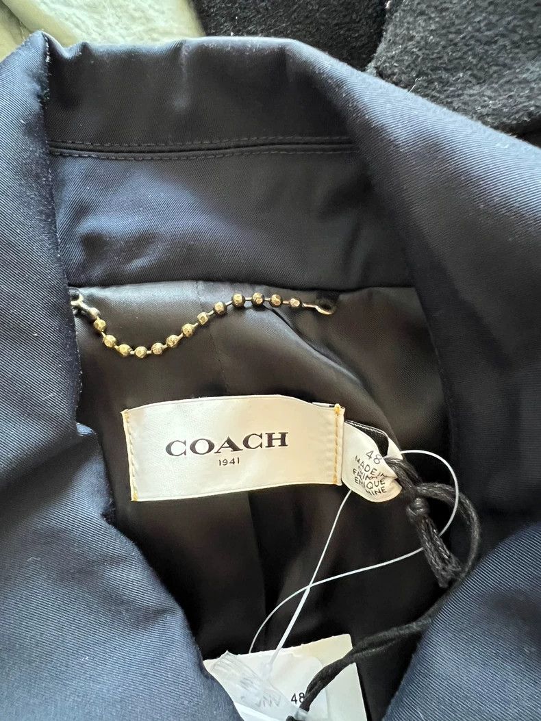 Coach Coach Men's Long Overcoat in Blue Black Size US L / EU 52-54 / 3 - 3 Thumbnail