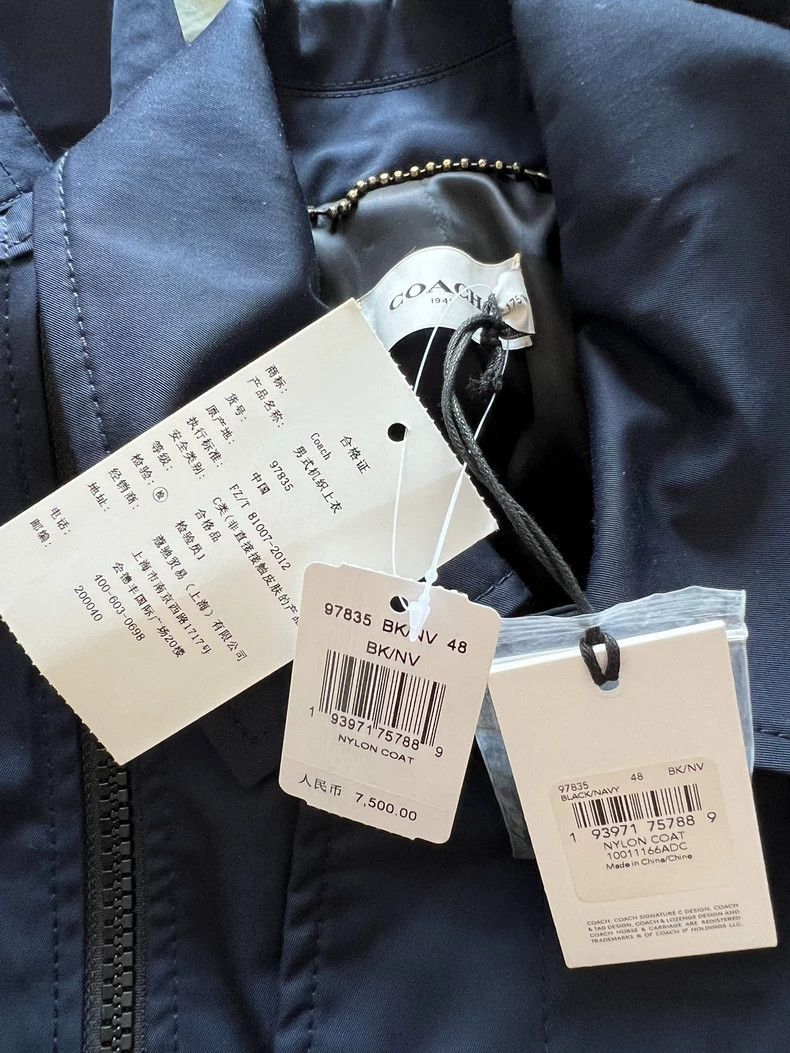 Coach Coach Men's Long Overcoat in Blue Black Size US L / EU 52-54 / 3 - 4 Thumbnail