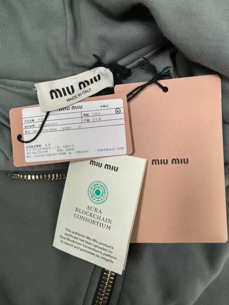 Miu Miu Miu Miu Graphite Gray Hooded Cotton Jacket Size US S / EU 44-46 / 1 - 4 Thumbnail