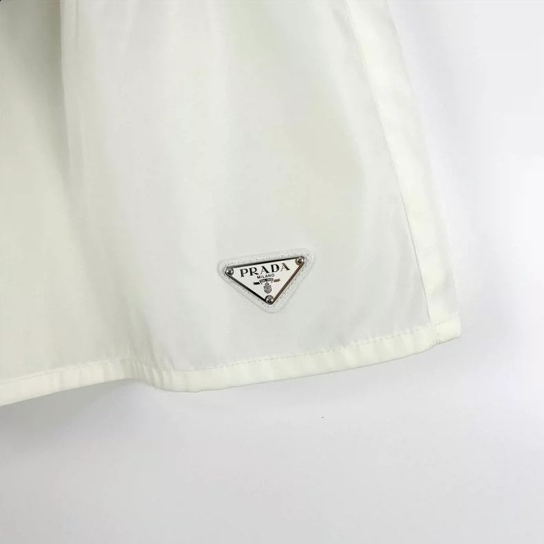 Prada Prada White Nylon Drawstring Shorts Size US 38 / EU 54 - 4 Thumbnail