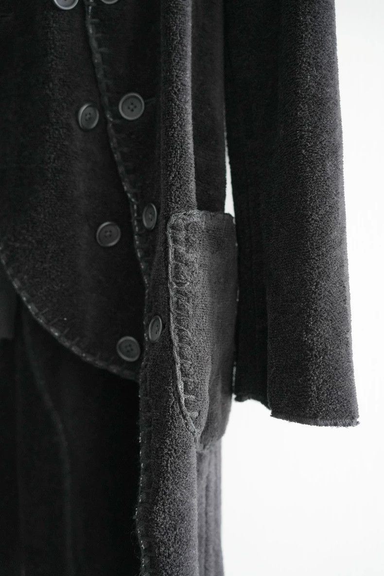 Yohji Yamamoto Black Hooded Coat with Buttons and Tail Size US L / EU 52-54 / 3 - 4 Thumbnail