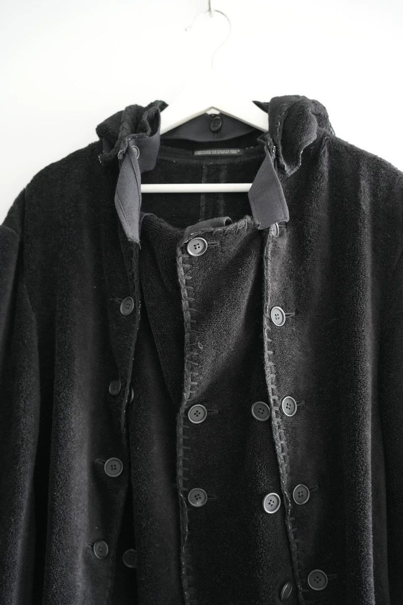 Yohji Yamamoto Black Hooded Coat with Buttons and Tail Size US L / EU 52-54 / 3 - 3 Thumbnail