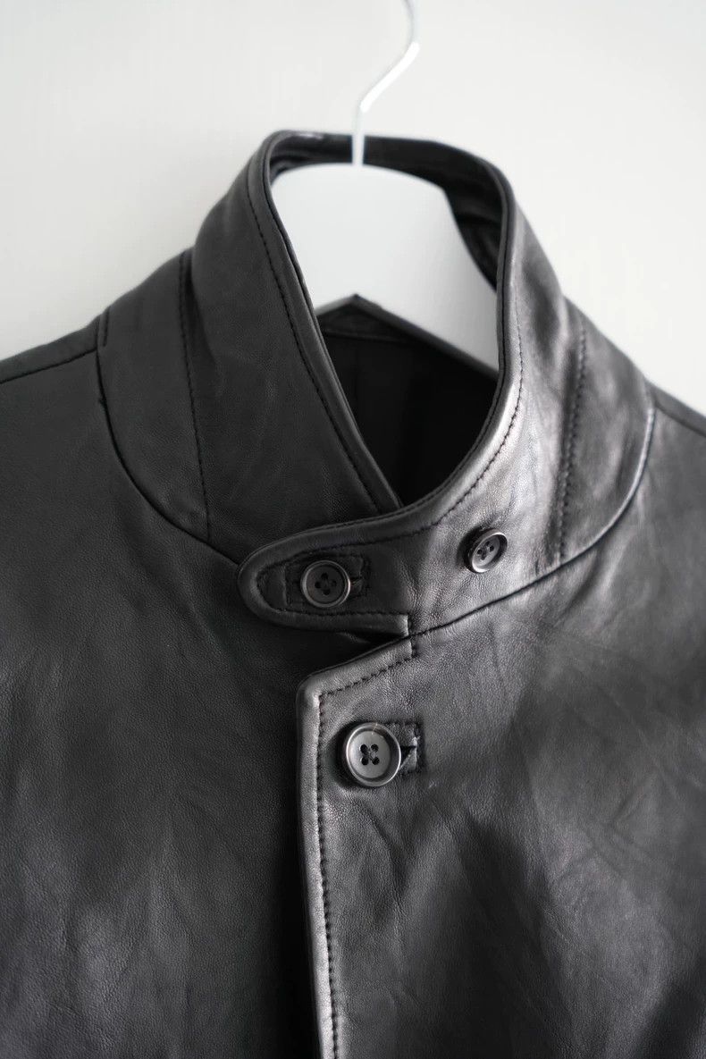 Yohji Yamamoto Yohji Yamamoto Double Button Leather Jacket Size US S / EU 44-46 / 1 - 4 Thumbnail