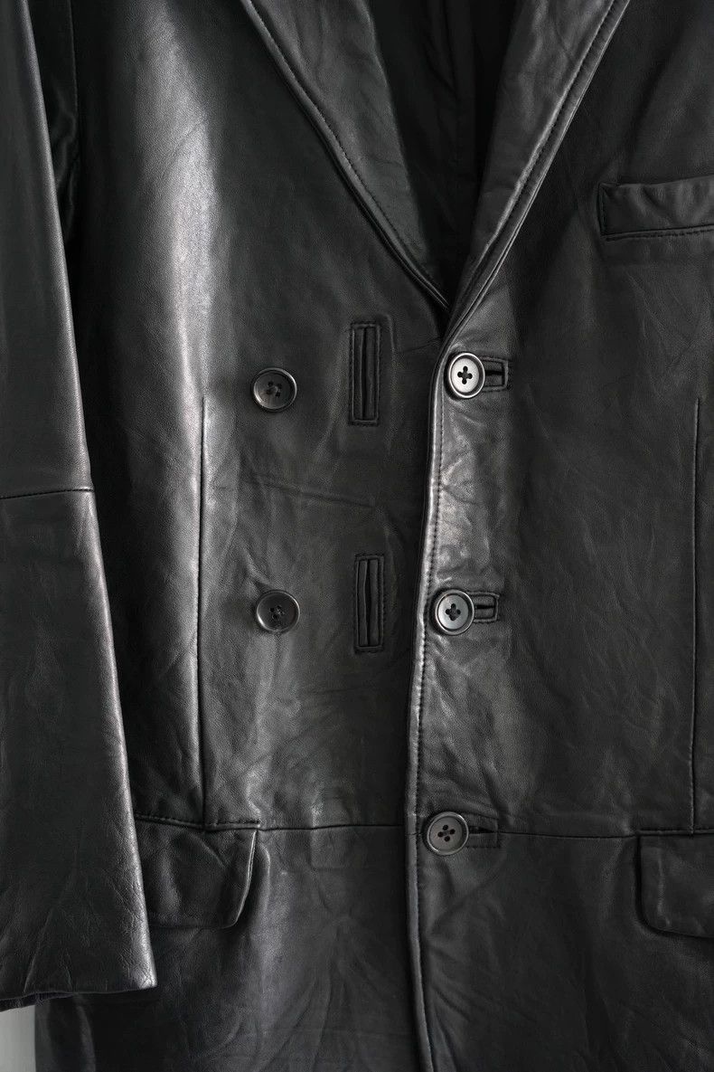 Yohji Yamamoto Yohji Yamamoto Double Button Leather Jacket Size US S / EU 44-46 / 1 - 5 Thumbnail