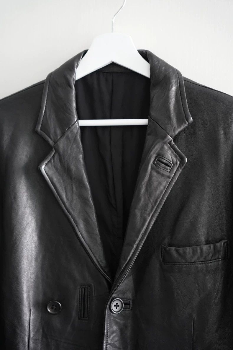 Yohji Yamamoto Yohji Yamamoto Double Button Leather Jacket Size US S / EU 44-46 / 1 - 3 Thumbnail