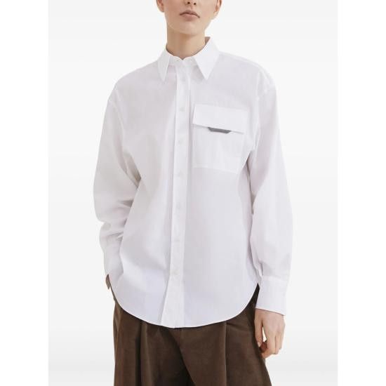 Brunello Cucinelli BRUNELLO CUCINELLI Women Shirts M0091MY516 C159 WHITE Size L / US 10 / IT 46 - 6 Thumbnail