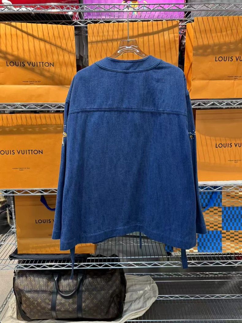 Valentino Valentino Denim Kimono Jacket with Embroidery Size US XL / EU 56 / 4 - 4 Thumbnail