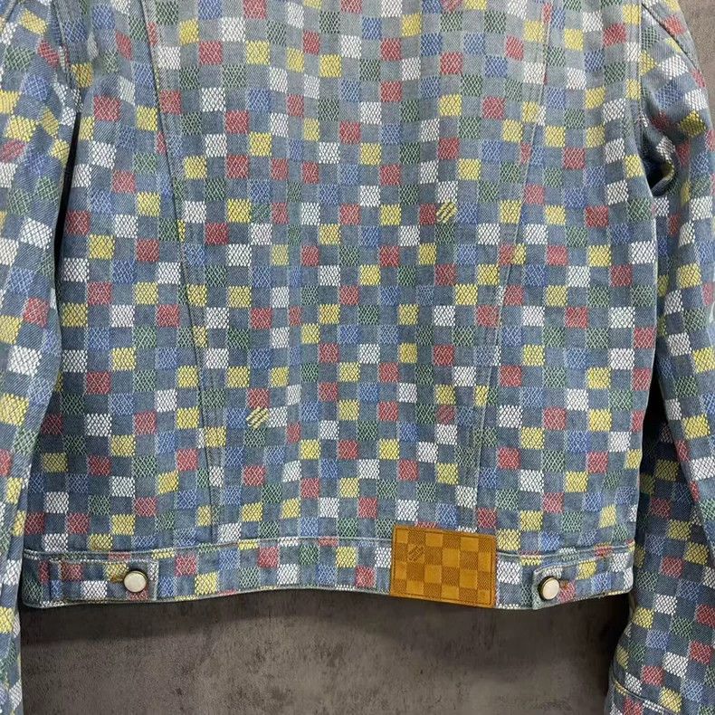 Louis Vuitton Louis Vuitton Checkered Denim Jacket Size US XXL / EU 58 / 5 - 3 Thumbnail