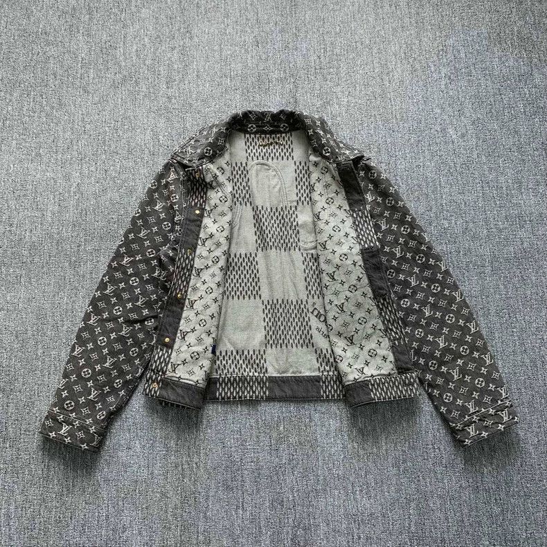 Louis Vuitton Black Printed Denim Jacket with Louis Vuitton Design Size US M / EU 48-50 / 2 - 5 Thumbnail