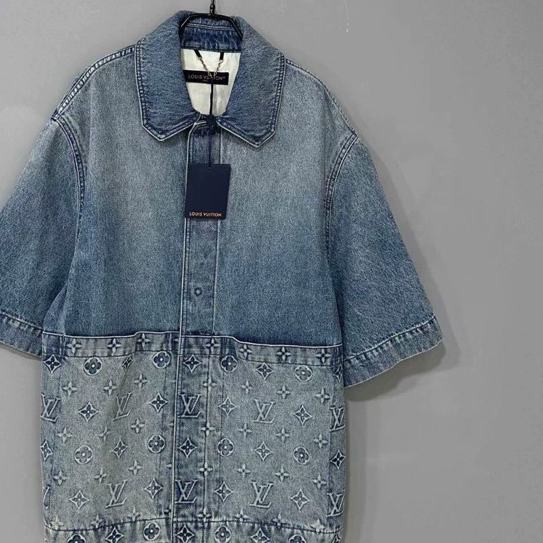 Louis Vuitton Louis Vuitton Denim Short Jacket with Logo Size US M / EU 48-50 / 2 - 2 Thumbnail
