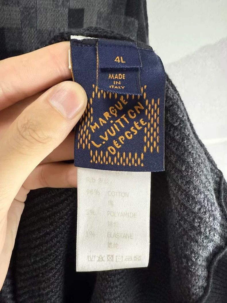 Louis Vuitton Louis Vuitton Black Gray Checkered Sweater Size US XXL / EU 58 / 5 - 4 Thumbnail