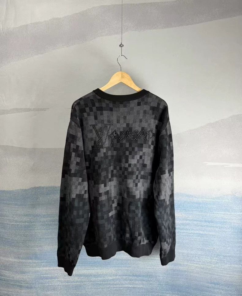 Louis Vuitton Louis Vuitton Black Gray Checkered Sweater Size US XXL / EU 58 / 5 - 3 Thumbnail