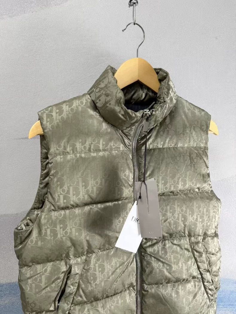 Dior Dior Olive Green Logo Print Padded Vest Size US L / EU 52-54 / 3 - 2 Thumbnail