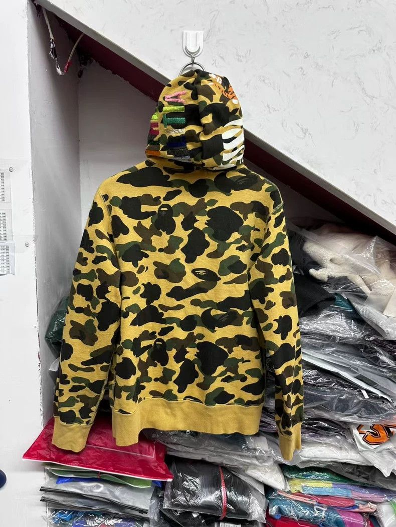 Bape Bape Yellow Camouflage Shark Hoodie Size US L / EU 52-54 / 3 - 3 Thumbnail