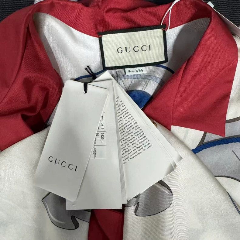 Gucci Gucci Anchor Compass Print Silk Shirt Size US L / EU 52-54 / 3 - 3 Thumbnail