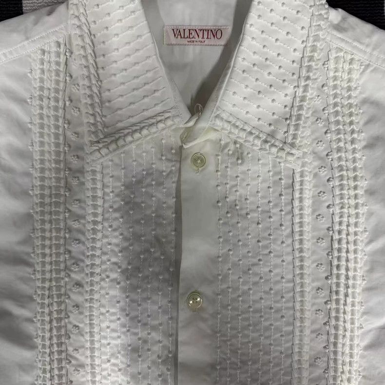 Valentino Valentino White Short Sleeve Shirt Size US M / EU 48-50 / 2 - 3 Thumbnail