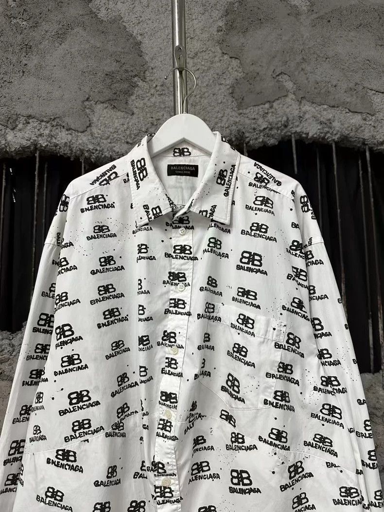 Balenciaga Balenciaga Shirt with Logo Print Size US S / EU 44-46 / 1 - 3 Thumbnail