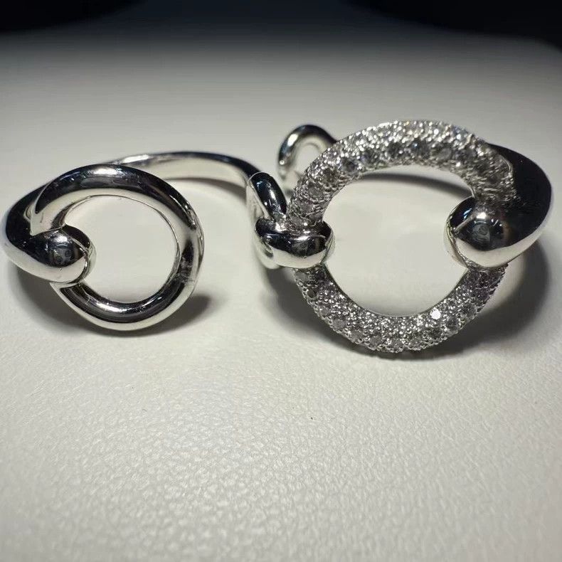 Hermes Hermes Double Light Platinum Ring Size ONE SIZE - 6 Thumbnail