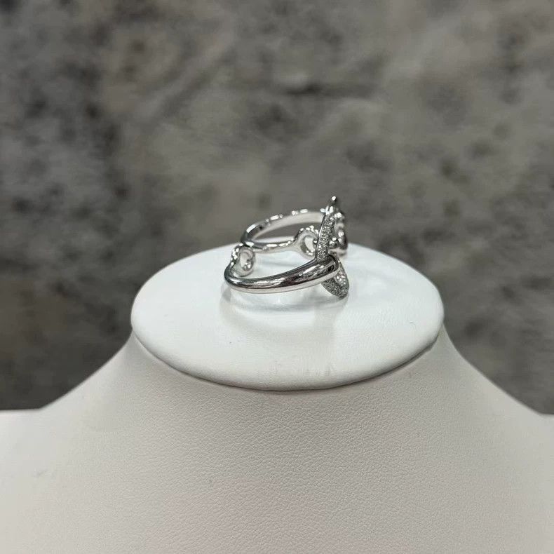 Hermes Hermes Double Light Platinum Ring Size ONE SIZE - 3 Thumbnail