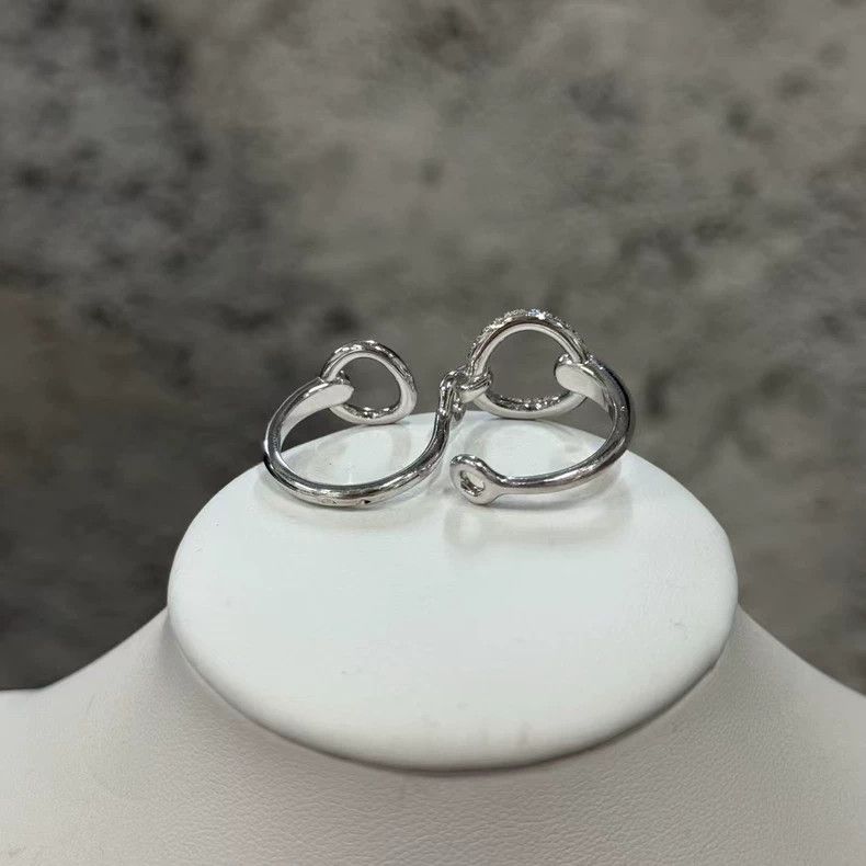 Hermes Hermes Double Light Platinum Ring Size ONE SIZE - 2 Thumbnail