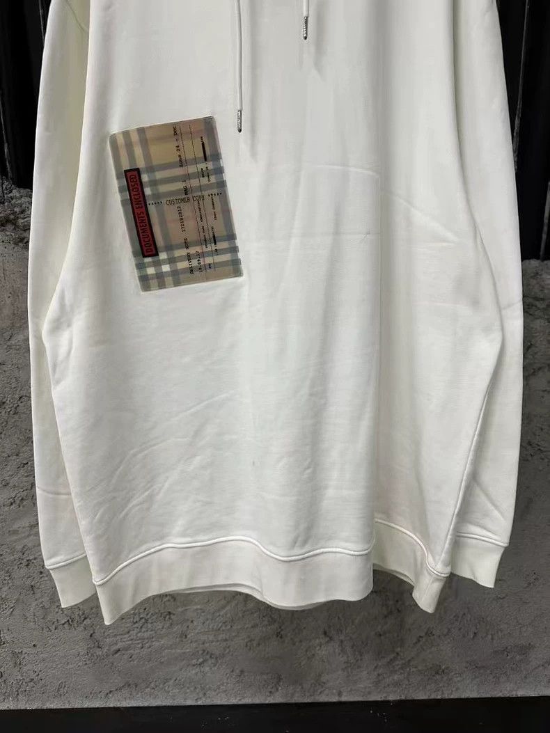 Burberry Burberry White Hoodie with Logo Patch Size US XL / EU 56 / 4 - 4 Thumbnail