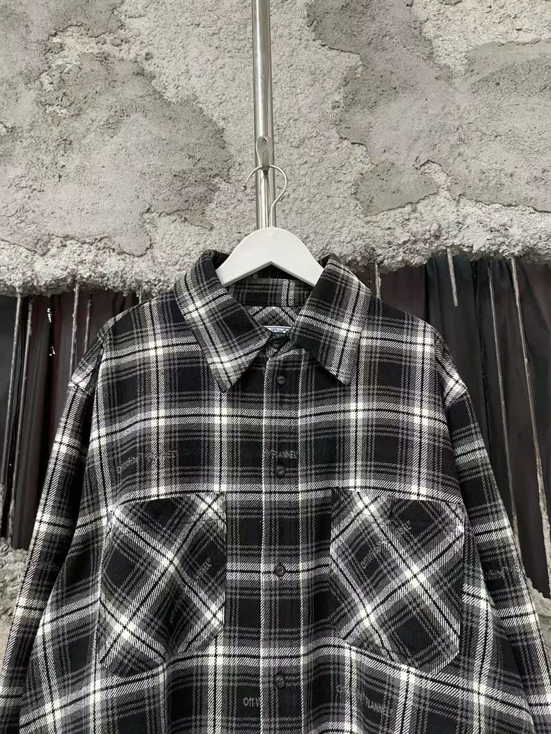 Off-White Off White Long Sleeve Checkered Shirt Size US L / EU 52-54 / 3 - 3 Thumbnail