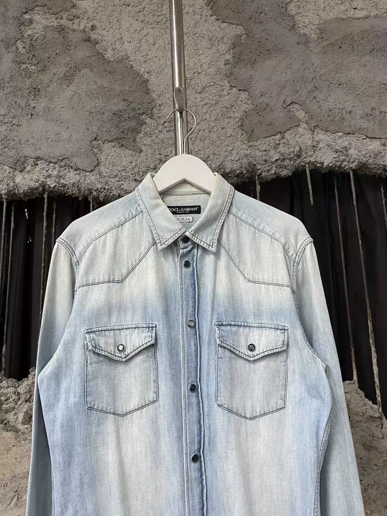 Dolce & Gabbana Dolce & Gabbana Denim Long Sleeve Shirt Size US M / EU 48-50 / 2 - 3 Thumbnail