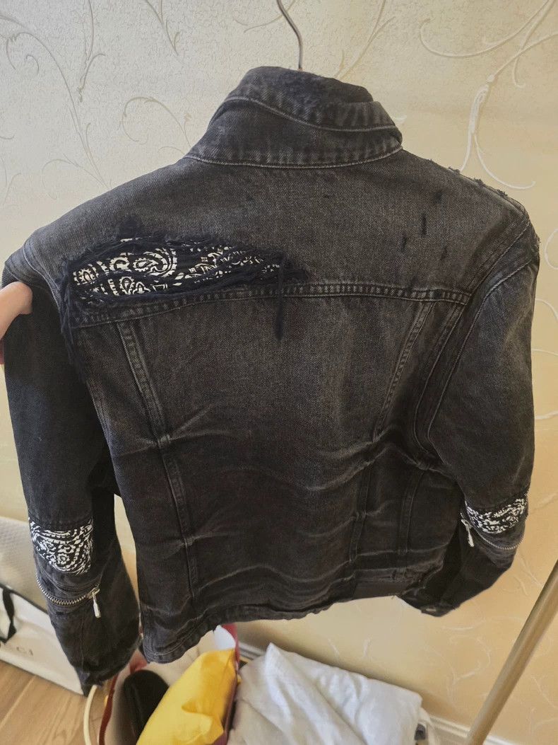 Amiri Amiri Mx2 black cashew flower denim jacket -DMC Size US L / EU 52-54 / 3 - 3 Thumbnail