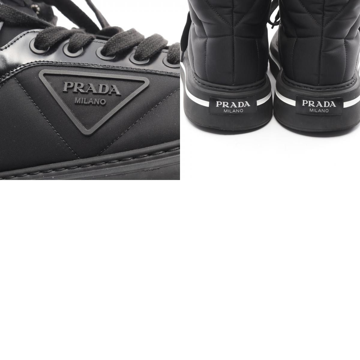 Prada Prada Re-Nylon Macro High-Top Sneakers Nylon Leather