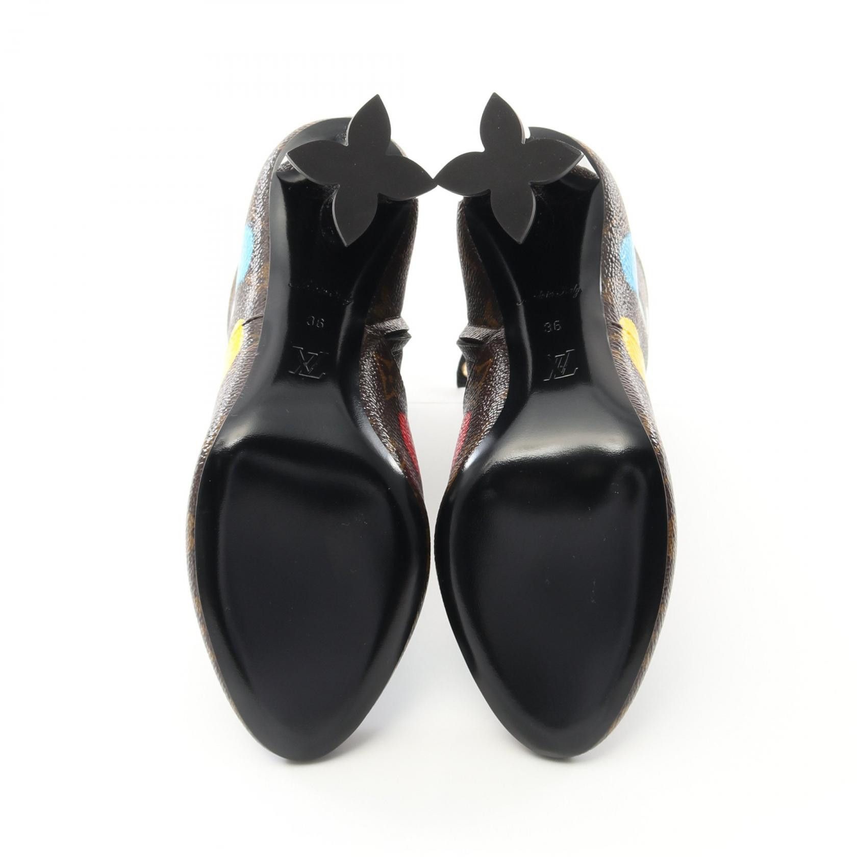 Louis Vuitton Louis Vuitton Louis Vuitton Louis Vuitton × Yayoi Kusama Monogram Coated Canvas Boots Canvas Shoes Size ONE SIZE - 4 Thumbnail
