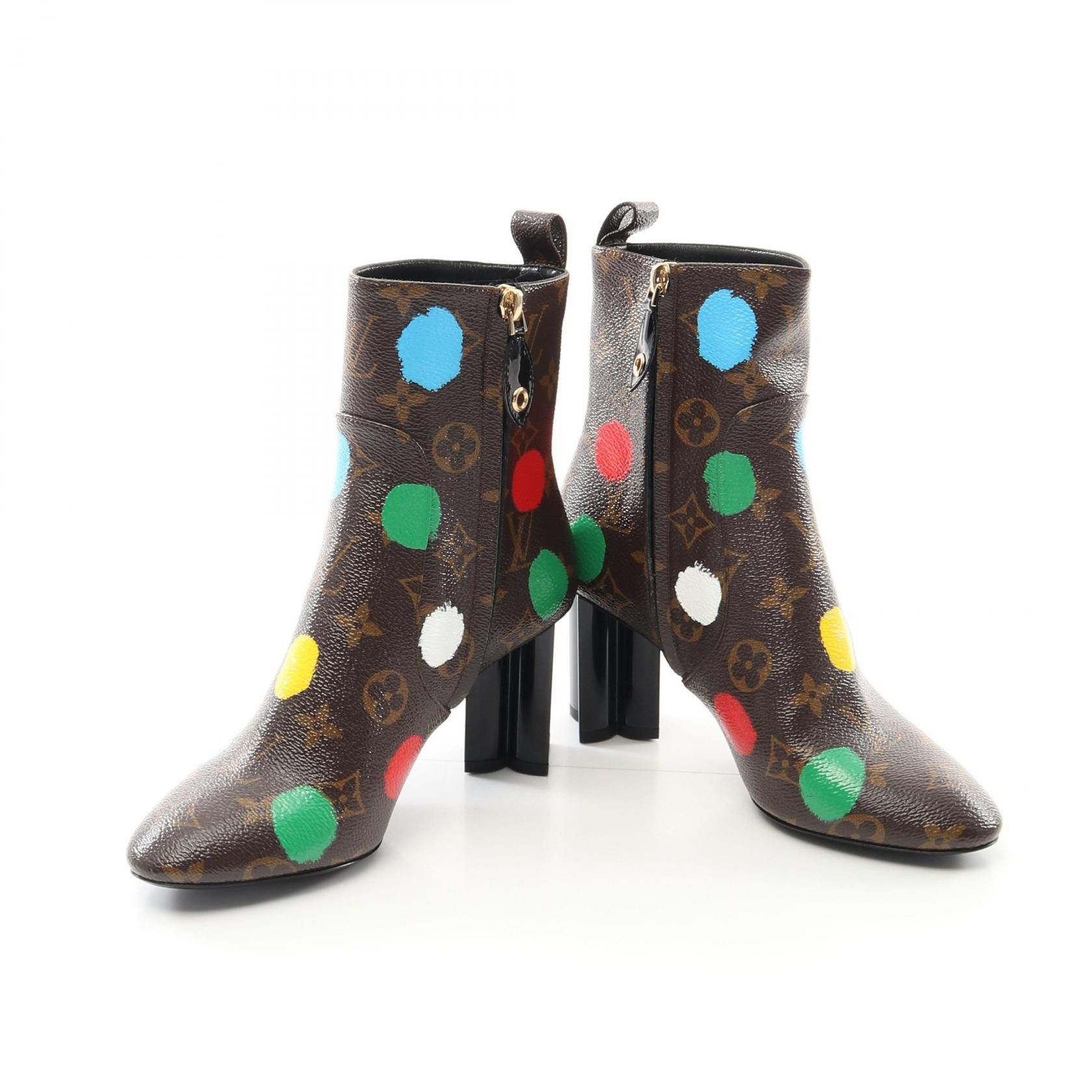 Louis Vuitton Louis Vuitton Louis Vuitton Louis Vuitton × Yayoi Kusama Monogram Coated Canvas Boots Canvas Shoes Size ONE SIZE - 3 Thumbnail