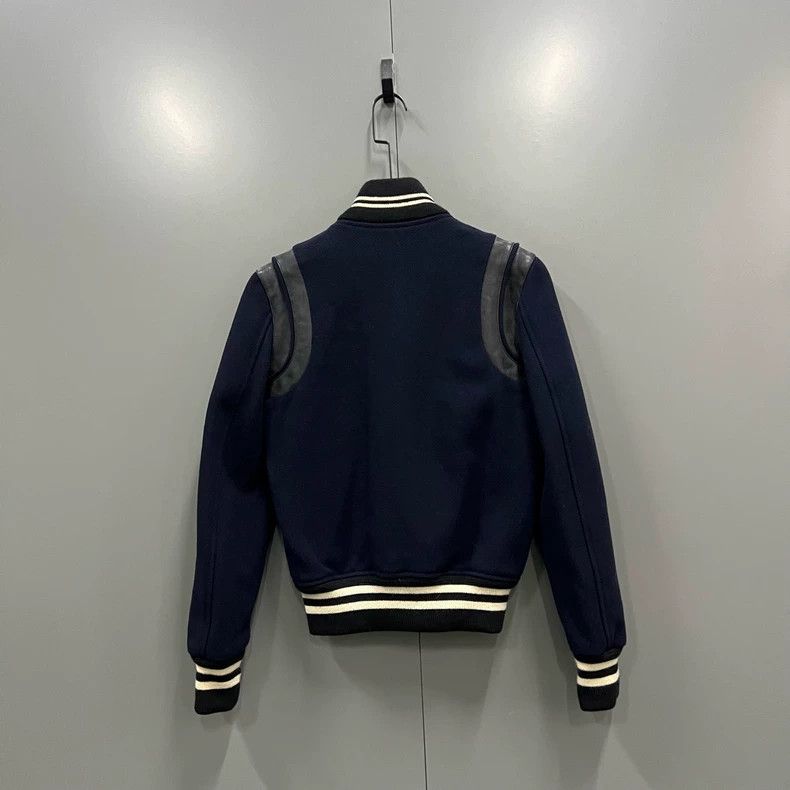 Saint Laurent Paris Saint Laurent Navy Leather Baseball Jacket Size US S / EU 44-46 / 1 - 2 Thumbnail