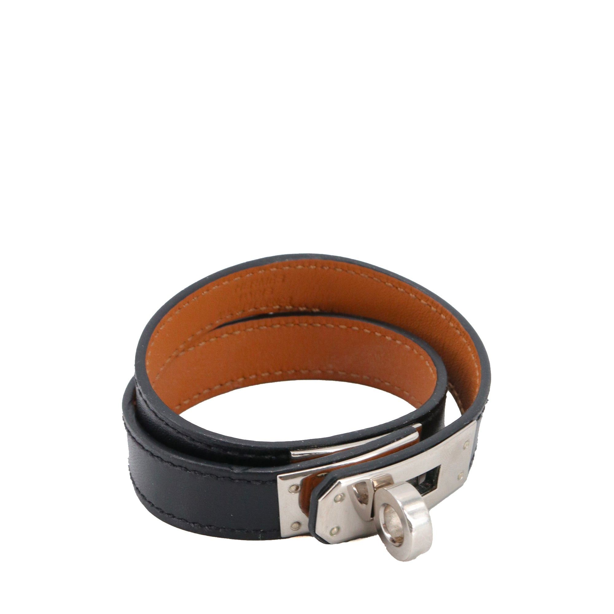 Hermes HERMÈS - Hermès Kelly double-wrap bracelet in black leather (S) Size ONE SIZE - 3 Thumbnail