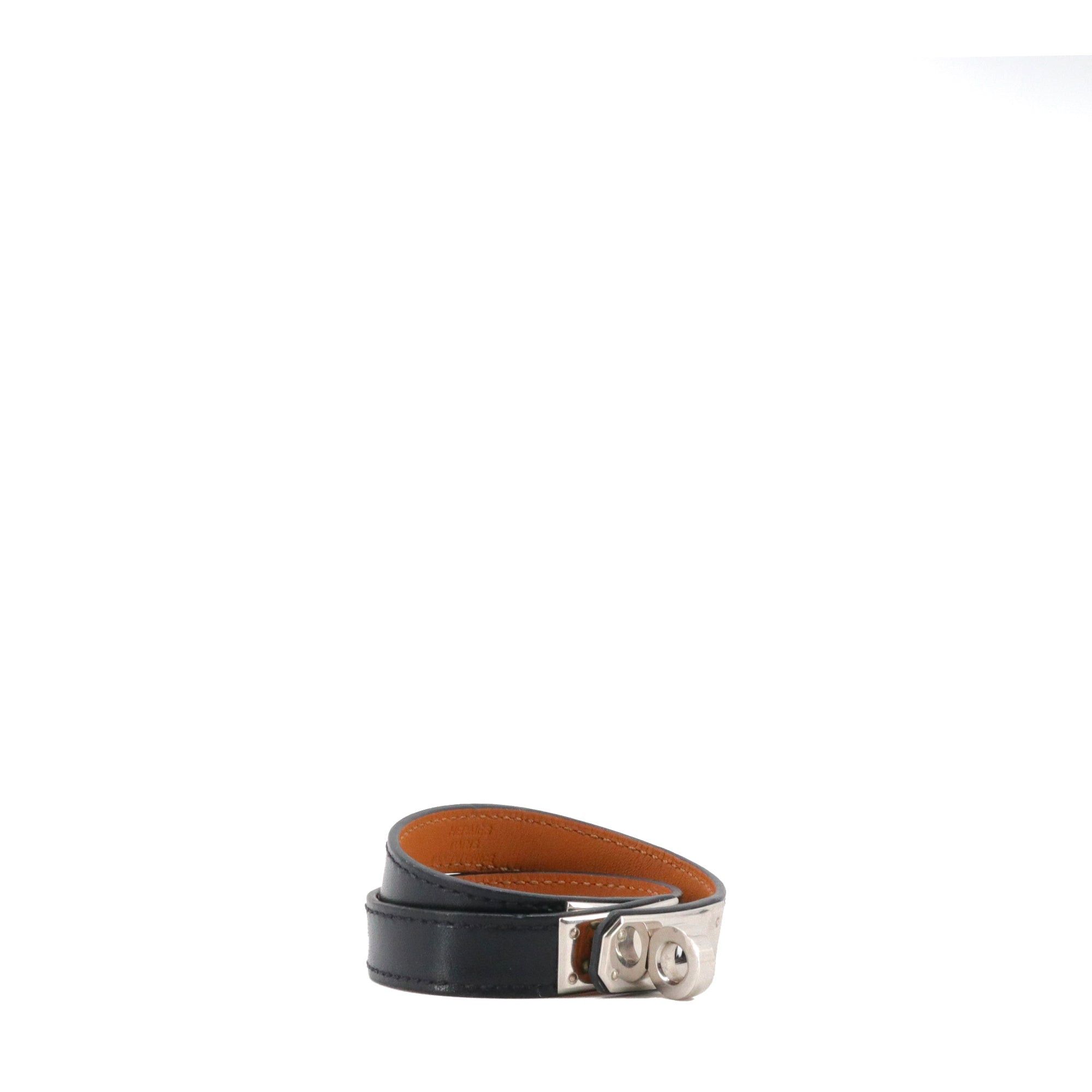 Hermes HERMÈS - Hermès Kelly double-wrap bracelet in black leather (S) Size ONE SIZE - 2 Thumbnail