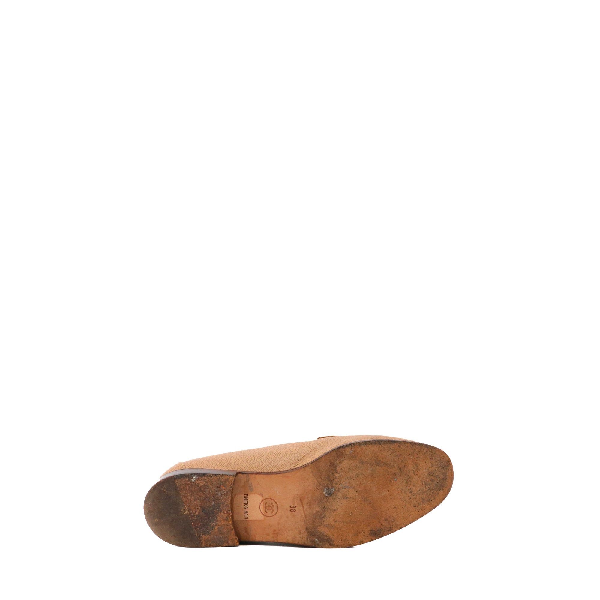 Chanel CHANEL - Chanel brown grained leather loafers (size 38) Size US 7 / IT 37 - 3 Thumbnail